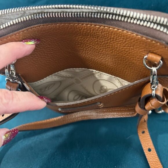 Brighton Ferrara “Fina” Mini Zip Around Crossbody with Leather Strap - Picture 4 of 5